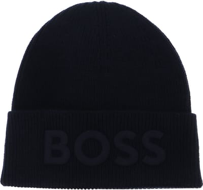 BOSS Dop Afox Beanie Dark Blue Donkerblauw