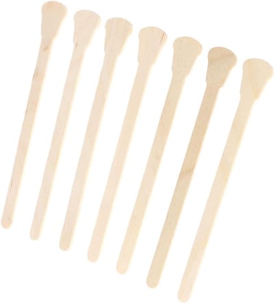 Wax Spatels - Ontharingssticks - Gezichtsbeharing Verwijderen - Gladde Applicatie - 100 Stuks - Houtkleur