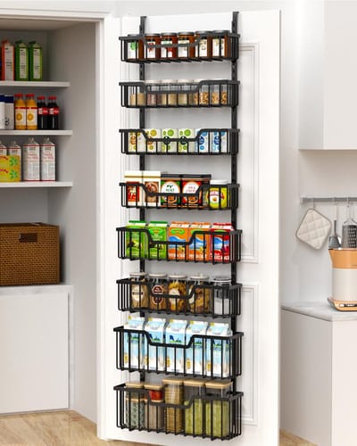 Allecto - Over Door Organizer - 8-Tier Opbergrek - Zwart - Vaatwerk