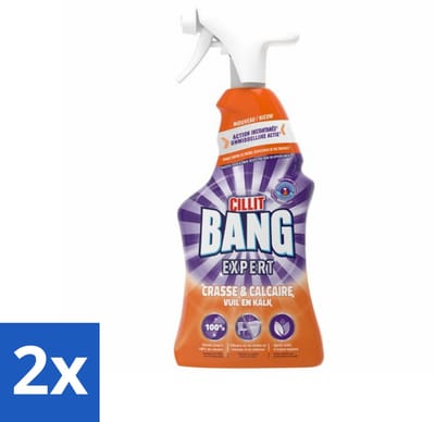 2 x Cillit Bang Lime & Grime Spray 750 ml - Kalk Verwijderen - Vet Verwijderen - Vuil Verwijderen - Reinigings Spray - Keuken Reinigen