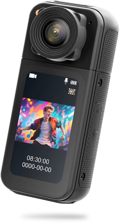 2.7K 1080P WiFi-actiecamera, 1,47 inch 180° draaibaar scherm en app-bediening, waterdichte motorcamera tot 30 meter diepte met 32 GB geheugenkaart en accessoires, voor helmgebruik, motorrijden en outdooractiviteiten.