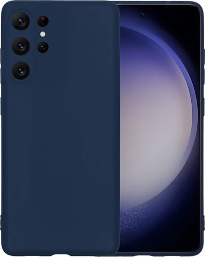 Hoesje - Geschikt voor Samsung Galaxy S23 Ultra - Sterk & Shockproof - Siliconen Case - Hoes Cover - Telefoonhoes - Donkerblauw