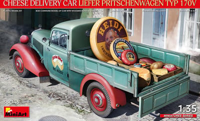 MiniArt Modelbouwpakket Militaire voertuigen - 38046 Liefer Pritschenwagen Typ 170V Cheese Delivery Car Plastic - 1:35 - Modelbouw
