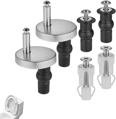 6 stuks - Toiletbrilbouten - Universele vervangingsbouten voor toiletten - Roestvrijstalen toiletscharnieren - Vervangingsonderdelen voor toiletbrillen - Schroefverbindingen voor toiletbrillen - Geschikt voor de meeste toiletten