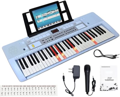 KAD® Elektrische Piano - Keyboard voor Kinderen - Educatief Speelgoed Piano - Lichtblauw - 79cm x 9cm x 21cm