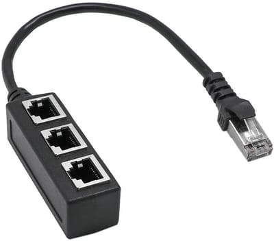 Dailygoods - Netwerkadapter RJ45 Ethernet Splitter voor 3 Aansluitingen