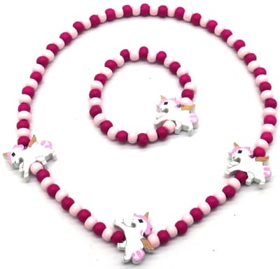 Ketting en Armband voor Kinderen - Set Sieraden van Hout - Eenhoorn