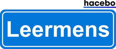 Hacebo - Plaatsnaam Sticker - 29x10 CM - Leermens sticker - Verkeersborden sticker - grappige cadeaus - Leermens