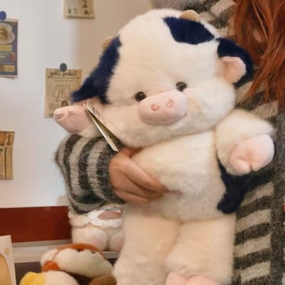 40Cm Schattige Pluche Dierlijke Pop Zacht Behaarde Koe Verzachtende Pop Schattig Slaapkussen Pluche Speelgoed Pop Beste Vriend Verjaardagscadeau 40cm gray