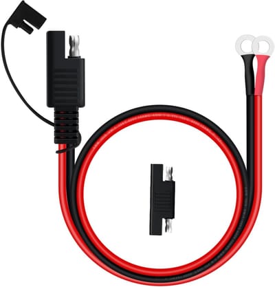 Accukabel SAE - Oplaadkabel Motor - Accu Laden - 10 AWG 30 A - 1 Meter - Zwart Rood
