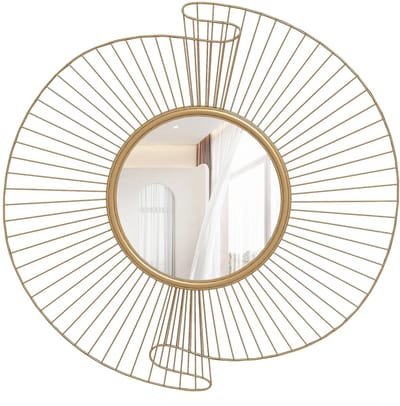 Linkforu - Spiegel Wafel - Moderne Wandspiegel – Functioneel Wanddecoratie -Goudtint - 60 cm