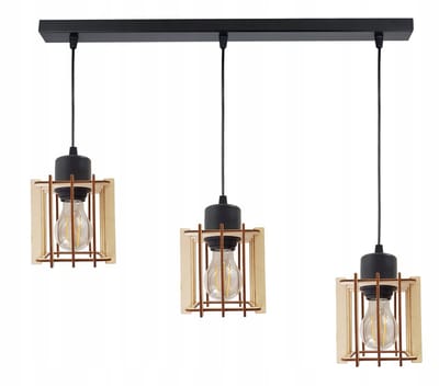 Hanglamp Loft Hout 3xE27 - Stijlvolle Verlichting