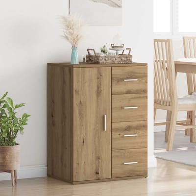 vidaXL Dressoir Artisan Eiken 59 x 39 x 80 cm Bewerkt hout