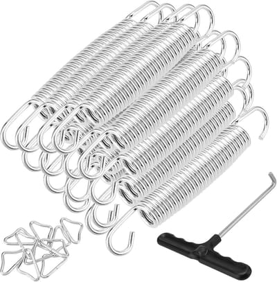 Set van 20 vervangende trampolineveren van 15,31 cm met haaktrekker en driehoekige gesp - Perfect voor zware belasting