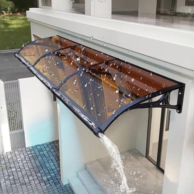 Voordeur Luifel - Buitenbescherming - Weer Beschermen - Afvoergoot Design - 60 x 60 cm - Blauw