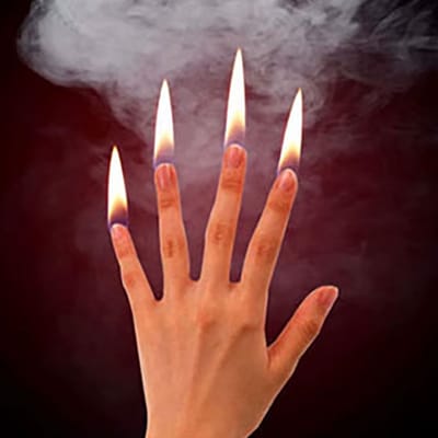 Vinger Vuur 4 x - Goocheltruc - Vlam - Hand - Herbruikbaar