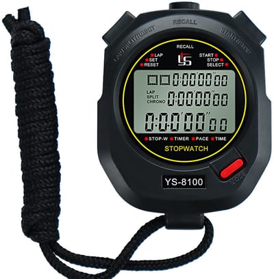 longziming -Professionele Sporttimer Stopwatch – Waterbestendig, Nauwkeurige 1/100 Seconde Meting, Groot HD-Scherm, Ideaal voor Atletiek & Fitness