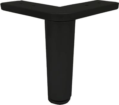 Stalen meubelpoot zwart rond ø 13 cm en hoogte 12 cm - Set van 4 stuks