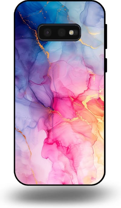 Smartphonica Telefoonhoesje geschikt voor Samsung Galaxy S10E met marmer opdruk - TPU backcover case marble design - Regenboog geschikt voor Samsung Galaxy S10E