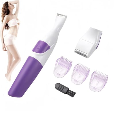 Draadloze Bikini Trimmer - Ontharingsapparaat Dames - Precisie Trimmen - 2-in-1 Functie - 3 Trimkammen - Paars