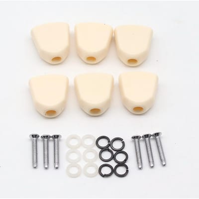 6 Stuks Houten Folk Elektrische Gitaar Stemknoppen Handvat Knop Kop Kap Handvat Plastic Trapezium Handcrème Kleur