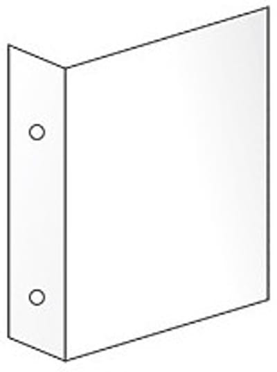 Bord (haaks) blanco aluminium 230 x 250 mm Aluminium