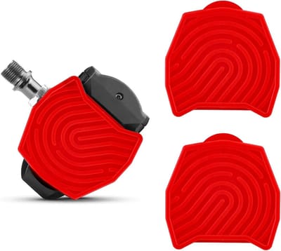 2pcs Vervangingspedal Converter voor Peloton Bike - Clipless Flat Pedal Converter voor Gewone Schoenen - Fietstoebehoren (Rood)
