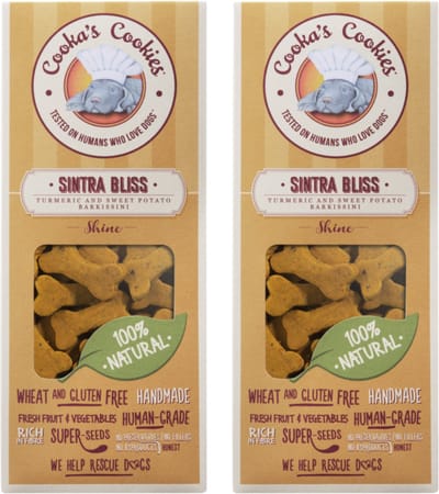 Cooka Cookie's - 100% Natuurlijke Vegan Hondenkoekjes - ''Sintra Bliss'' Superfoods met Zoete aardappel en Banaan-2-PACK-Voordeel Set