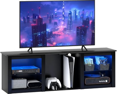 HOMCOM TV-standaard - Spaanplaat - 160x35x51,7cm - Zwart