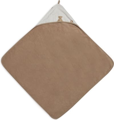 Jollein - Badcape Teddy Bear - Meerkleurig - 100% Badstof Katoen - Baby Handdoek met Badcape, Omslagdoek, Badponcho - 75x75 cm