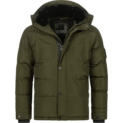 Alessandro Salvarini heren winterjas AS-326 met teddyvoering en afneembare capuchon
