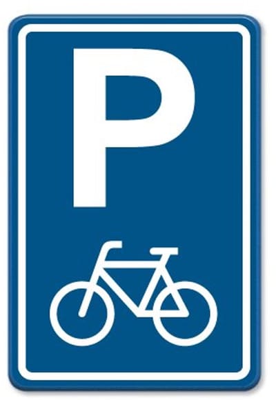 Parkeerbord voor Fietsen E08F - blauw - Weerbestendig Aluminium - 40x60 cm - Bevestiging: Zonder bevestiging (alleen het bord)