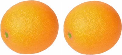 Kunst sinaasappel - Set van 4x stuks - 8 cm - verzwaard - nepfruit - realistische decoratie - Fruitschaal - namaak fruit