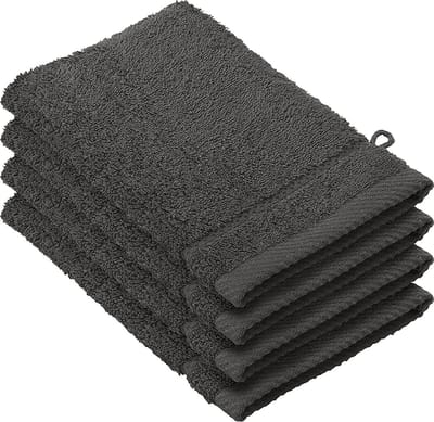 De Witte Lietaer Washandjes Stéphanie Ebony 15 x 21 cm - 4 stuks - Katoen