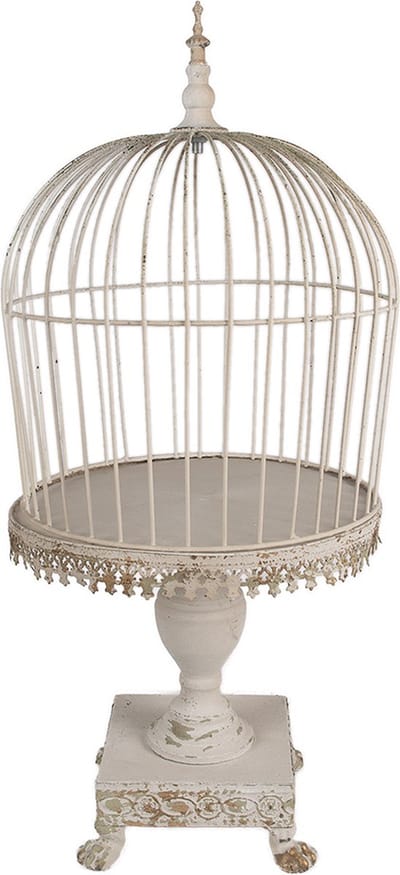 Clayre & Eef Vogelkooi Decoratie Ø 33x69 cm Beige IJzer