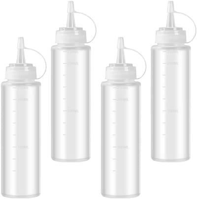 Dailygoods- Knijpfles 240 ml - Doseerfles - Ketchupdispenser - Sausdispenser - Herbruikbaar - Antilek deksel - Sauzenfles