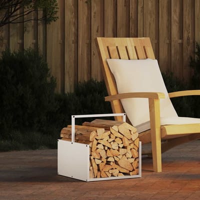 vidaXL - Brandhoutrek - 40x40x40 - cm - koudgewalst - staal - wit