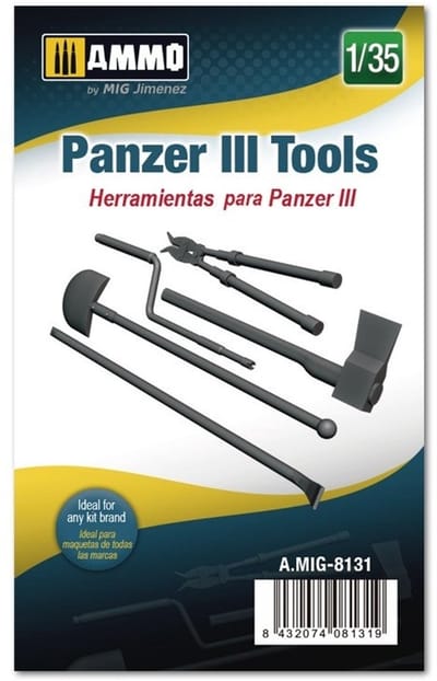 AMMO by Mig Jimenez Modelbouwpakket - AMMO MIG 8131 Panzer III Tools Resin onderdeel - 1:35 - Modelbouw