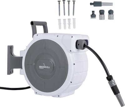 Wandslangbox - Slanghaspel Automatisch - Tuin Bewateren - Automatische oproller - 35 meter - Wit/Grijs
