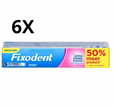 6x Fixodent Kleefpasta Original - 70,5 gram - Voordeelverpakking