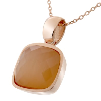 Orphelia ZH-7198/OR - CHAIN WITH PENDANT SQUARE plated - 925 silver - cubic zirkonia - 45 cm
