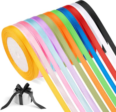 Ynkkvre - Cadeaulint 12 Kleuren – 22 m x 6 mm Satijnen Linten – Zacht en Zijdezacht – Decoratief Lint voor DIY, Cadeau Inpakken, Bruiloft en Feestversiering