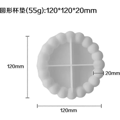 Moule en Résine Montagne Russe à Bulles Forme Fleur Dessous de Verre en Silicone Moule Époxy Anti-Débordement Rangement Moule Dessous de Verre pour Bricolage Décoration Intérieure gray