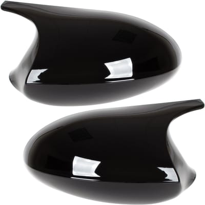 M MODECAR - BMW 1 E81 E82 E87 E88 - Zwarte Glanzende Spiegelkappen - Links + Rechts - ABS Materiaal