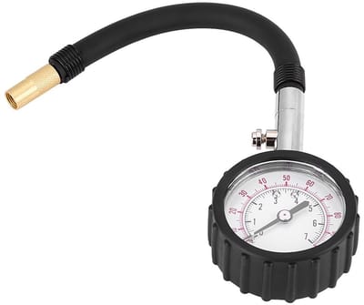 Dailygoods- Bandenspanningsmeter Hoge Precisie - Bandenspanningsmeter Auto - Bandenspanningsmeter Fiets - Bandenspanningsmeter Motor - Bandenspanningsmeters - Roestvrij Staal, 0-100 PSI, 203 x 55 x 26 mm - Bandenspanningstester