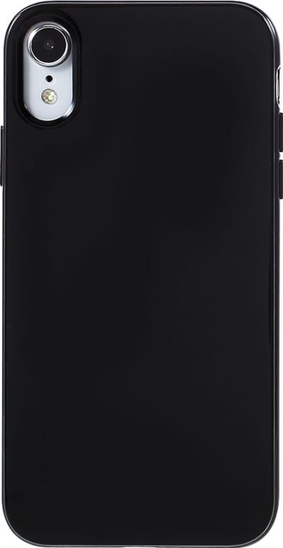 Peachy Glanzend zacht TPU hoesje geschikt voor iPhone XR - Zwart Case