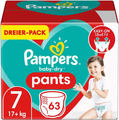 Baby luierbroek - Verschoningsbroekje - Droge babyhuid - Gemakkelijk aan en uit - Maat 7 17kg+ - Wit