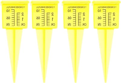 Regenmeters Buiten - Regenmeter Set - Tuinonderhoud Meten - Brede Opening - 5 Stuks - Geel