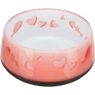 Kattenbakjes met hartvismotief, kunststof / ring caout Trixie