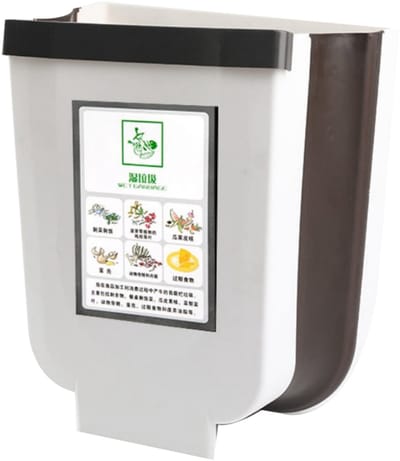 Dailygoods- Keukenvuilnisemmer 9 liter - Opvouwbare Afvalbak - Wandhouder - Afvalemmer - Kunststof - Draagbaar Ontwerp